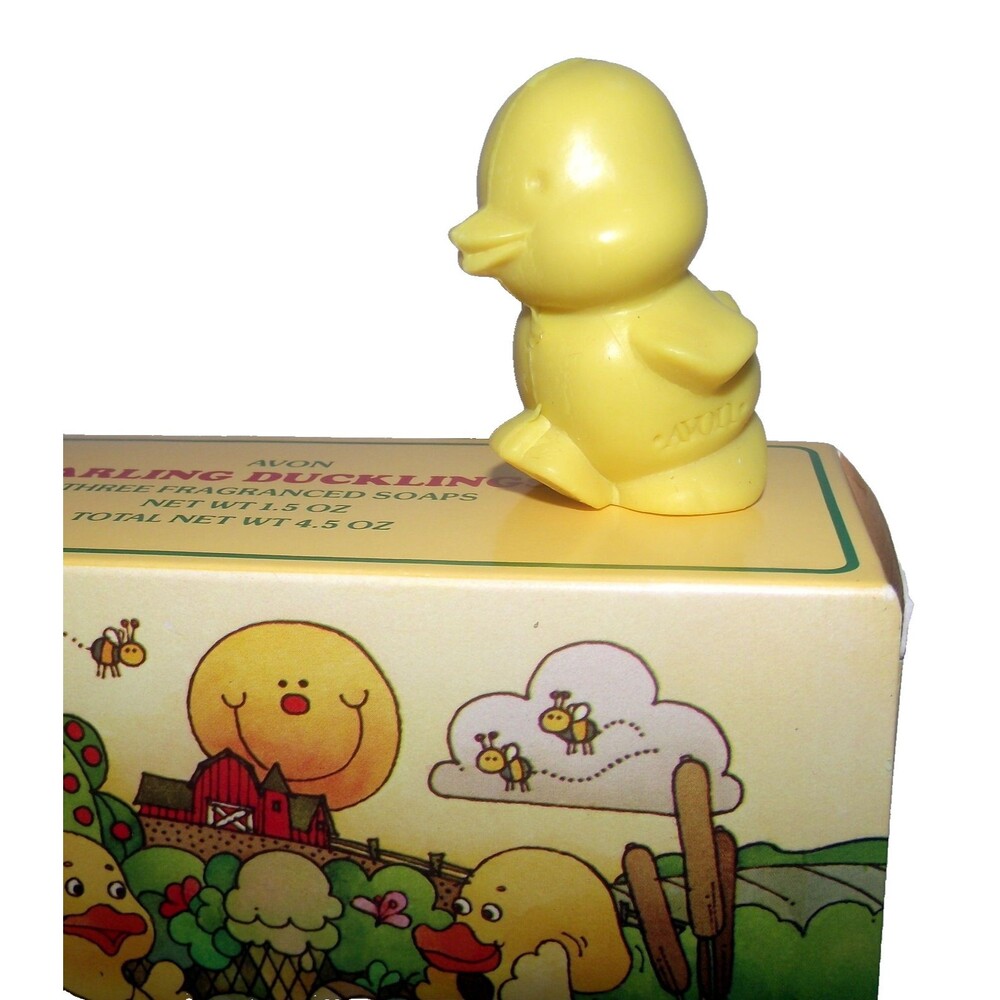 Avon Bath Soap Ducklings Ducks Vintage 3 Original Box 1983 Yellow Darling Kids